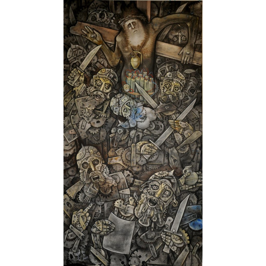 Next door neighbour, oil on Canvas, 100 x 145 cm Mohsen Keiany